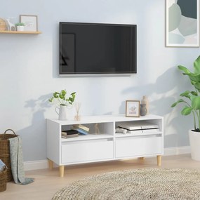 831893 vidaXL Comodă TV, alb, 100x34,5x44,5 cm, lemn prelucrat