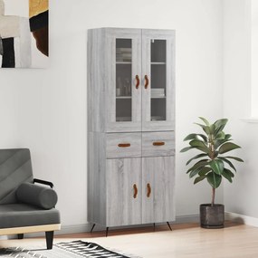 vidaXL Dulap înalt, gri sonoma, 69,5x34x180 cm, lemn compozit