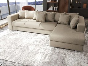 Colțar extensibil dumonde cu ladă de depozitare si sezut confortabil din spuma high-density, Gloria Enjoy Camel II 320x183 cm