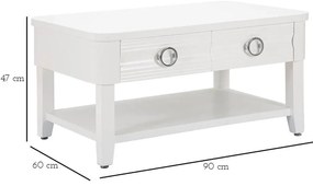 Măsuță de cafea albă din lemn masiv de brad 60x90 cm Shine – Mauro Ferretti