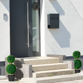 HOMCOM Arbore Buxus Artificial Sferic în Ghiveci 60 cm, Verde, Decorativ pentru Interior/Exterior, Rezistent la UV | Aosom Romania