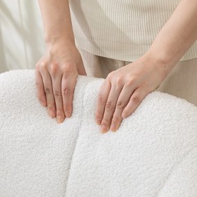 HOMCOM Fotoliu de salon, rotativ cu înălțime reglabilă, funcție balans, pernă căptușită, 61 x 64 x 80-92 cm, alb | Aosom Romania