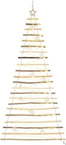 vidaXL Brad de Crăciun cu 130 LED natural 210 cm lemn masiv de frasin