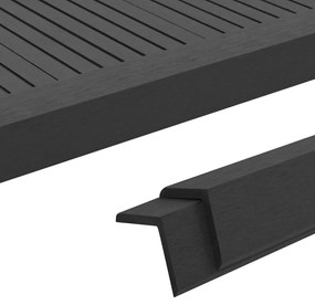 vidaXL Margini cornier pentru terasă WPC, 5 buc, 170 cm, negru