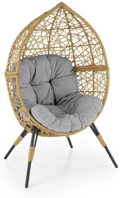Fotoliu de gradina Oskar rattan/gri