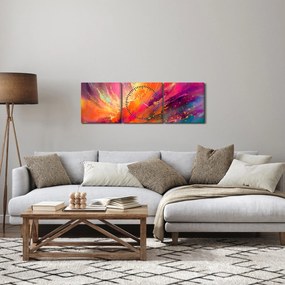 Tablou - Abstractizare dinamică (cu ceas) (90x30 cm)