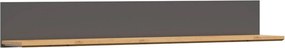 Polita HESEN, gri grafit/stejar artisan, PAL melaminat, 175x24x25 cm