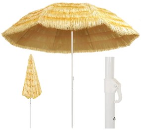 vidaXL Umbrelă de plajă, natural, 300 cm, stil hawaiian