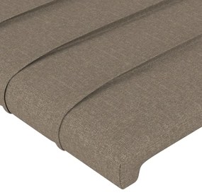 Tablie de pat cu aripioare gri taupe 203x16x118 128 cm textil 1, Gri taupe, 203 x 16 x 118 128 cm
