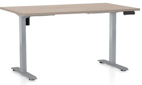 Masa inaltime reglabila OfficeTech B, 120 x 80 cm, bază gri, stejar