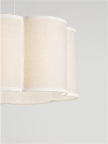 Lustra suspendata cu abajur textil bej BLOOSY