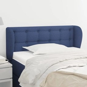 3117574 vidaXL Tăblie de pat cu aripioare, albastru, 103x23x78/88 cm textil