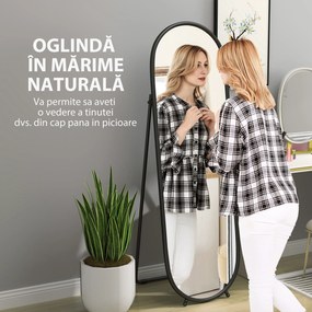 HOMCOM Oglindă Ovală Aurie Înaltă | Aosom Romania