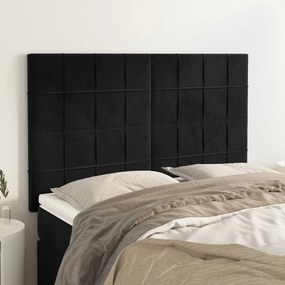 vidaXL Tăblii de pat, 4 buc, negru, 72x5x78/88 cm, catifea