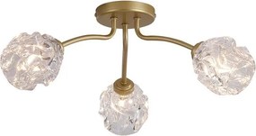 Lustra aplicata 3 becuri metal auriu Astral