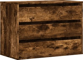 vidaXL Dulap colț cu sertare stejar fumuriu 80x41x58 cm lemn prelucrat