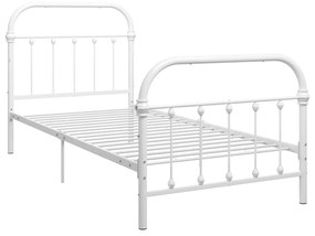 284492 vidaXL Cadru de pat, alb, 90 x 200 cm, metal