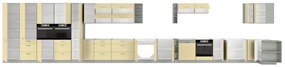 Dulap de bucătărie pentru cuptor Kelyn 60 DP 210 2F (Crem lucios + gri). 1032757