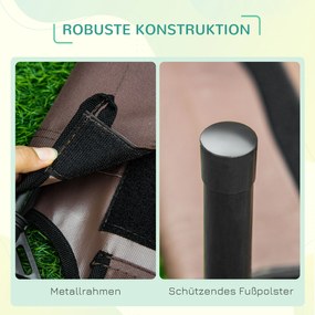 PawHut Pat înălțat pentru câini cu baldachin, pat pentru animale de companie, pat pentru câini de exterior cu acoperiș, respirabil, material textil pentru camping Cafea 76 x 61 x 73 cm | Aosom Romania