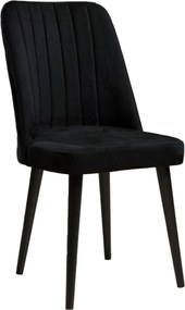 Set 4 scaune POLO, negru, stofa catifelata/metal, 46x45x92 cm