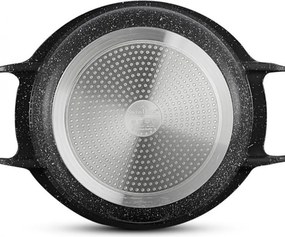 Oală Swiss Haus SH-MC28B, 7,1 l, 28 cm, acoperire ceramică Sapphire, cuptor până la 220 °C, plită cu inducție, negru