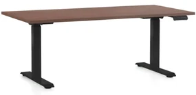 Masa inaltime reglabila OfficeTech D, 160 x 80 cm, bază neagră, nuca