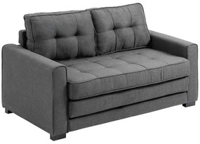 HOMCOM Canapea Extensibilă Pat de 2 Locuri Canapea din Material Textil cu Funcție de Pat Set de Canapele Tip Poliester Lin Lemn Cauțiucat Gri 147,5 x 75 x 85 cm | Aosom Romania