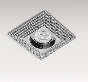 Spot incastrat tavan/plafon cu cristale PIRAMIDE XL crom