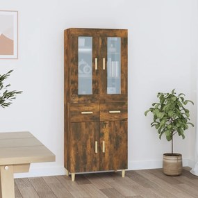 3114897 vidaXL Dulap înalt, stejar fumuriu, 69,5x34x180, lemn compozit