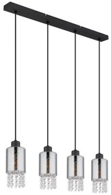 Lustra 4L design modern Backey negru, fumuriu
