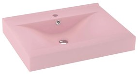 Chiuveta baie lux orificiu robinet roz mat 60x46 cm ceramica matte pink