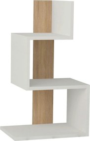 Noptiera Rosie, alb/stejar, PAL melaminat, 42x30x72 cm