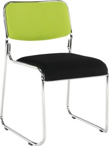 Scaun BULUT, verde/negru/crom, piele ecologica/metal, 50x56x76 cm