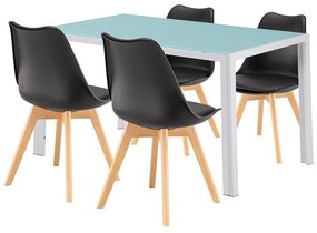 Nuvia 4+1 set de sufragerie alb-negru