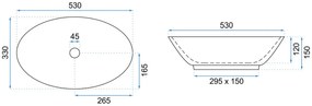 Lavoar pe blat Rea Pamela 53 cm