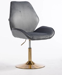 HR350N Scaun Grafit din Catifea Bază Aurie