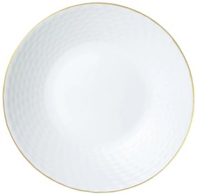Set farfurii 18 piese, alb cu detalii aurii Kinghoff KH1876