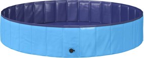 vidaXL Piscină pliabilă pentru câini albastru 160 x 160 x 30 cm PVC
