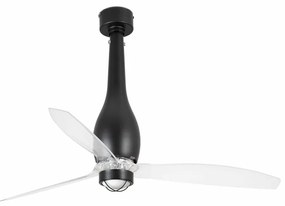 Lustra cu Ventilator si telecomanda ETERFAN M LED DC SMART negru mat/transparent