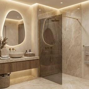 Paravan de dus Rea Flexi Brown / Brush Gold 120