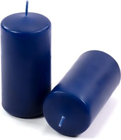 Set de lumânări cilindrice, 10 cm, Ø 5 cm, albastru, 8 buc.