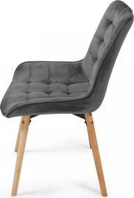 MIADOMODO Set scaune de sufragerie matlasate, gri închis 2 b