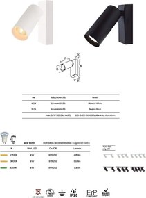 Aplica cu spot GU10 directionabil NAZARE alb