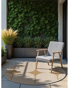 Covor pentru exterior și interior bej/fildeș rotund ø 160 cm Duet Bowen – NORTHRUGS