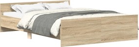 vidaXL Cadru pat cu tăblie la cap/picioare, stejar sonoma, 140x200 cm