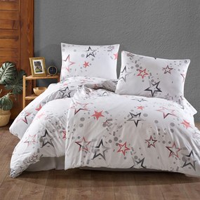 Lenjerie de pat 2 persoane Acasa Estrella, cearceaf pat 220x240 cm, husa pilota 200x220 cm, 2 fete perna 50x70 cm, 100% bumbac ranforce, multicolor