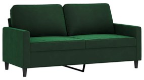 348747 vidaXL Canapea cu 2 locuri, verde închis, 140 cm, catifea