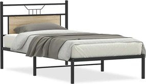 vidaXL Cadru de pat fără saltea Stejar Sonoma 107x203cm Lemn prelucrat