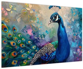 Tablou - Pictura de un păun (90x60 cm)