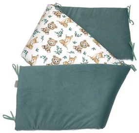 Aparatoare laterala patut, 2 fete, Teddy, velvet khaki, 180 x 35 cm